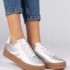 marka niezdefiniowana Silver women's platform sneakers Melly