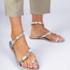 marka niezdefiniowana Silver women's sandals decorated with seashells Akva