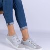 marka niezdefiniowana Silver women's sneakers with Velcro Iriza