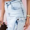 marka niezdefiniowana Stretch denim skirt with pockets on the sides S/M-L/XL