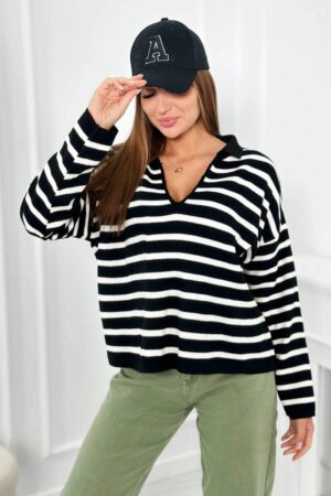 marka niezdefiniowana Striped sweater ecru