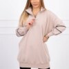 marka niezdefiniowana Sweatshirt with zipper and pockets beige