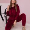 marka niezdefiniowana Velor set with hood fuchsia