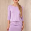 marka niezdefiniowana Viscose dress tied at the waist purple