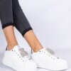 marka niezdefiniowana White-and-silver women's sneakers decorated with a teddy Karrot