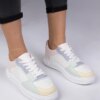 marka niezdefiniowana White-blue sporty sneakers in eco-leather Lavilia