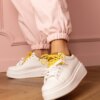 marka niezdefiniowana White-brown platform sports sneakers Kler
