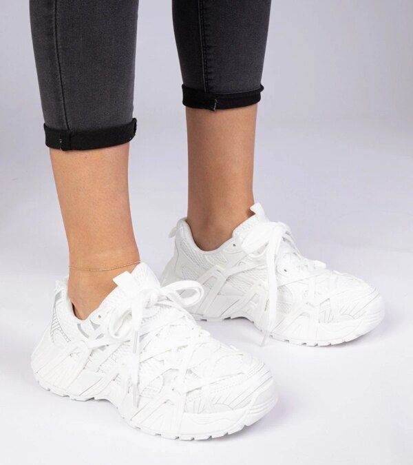 marka niezdefiniowana White chunky sole sneakers Telda