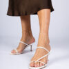 marka niezdefiniowana White elegant heeled slides Kapilon