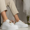 marka niezdefiniowana White-gold women's sneakers decorated with stones Sarena