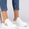 marka niezdefiniowana White-gold women's sporty sneakers with print Zelinda