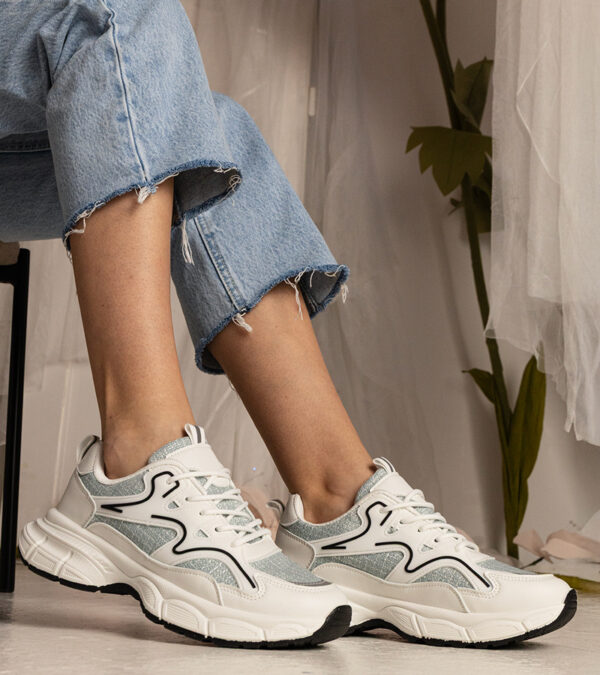 marka niezdefiniowana White-green women's sports sneakers Maurita