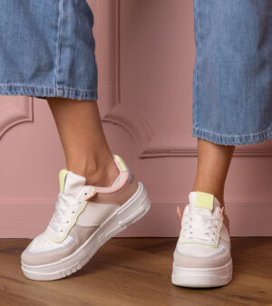 marka niezdefiniowana White-grey platform sport sneakers Fiones