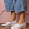 marka niezdefiniowana White women's sneakers with rhinestones Luizet