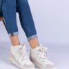 marka niezdefiniowana White women's sneakers with thick laces Gralina