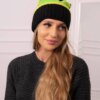 marka niezdefiniowana Women's cap Kinga K297 black + kiwi + neon green
