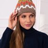 marka niezdefiniowana Women's cap Laila K283 dark beige+kiwi