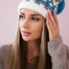 marka niezdefiniowana Women's cap Laila K283 white+grey+turquoise