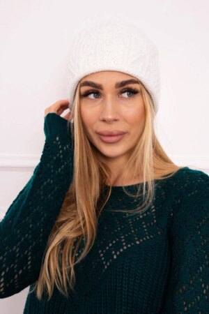 marka niezdefiniowana Women's cap Leaves K245 white