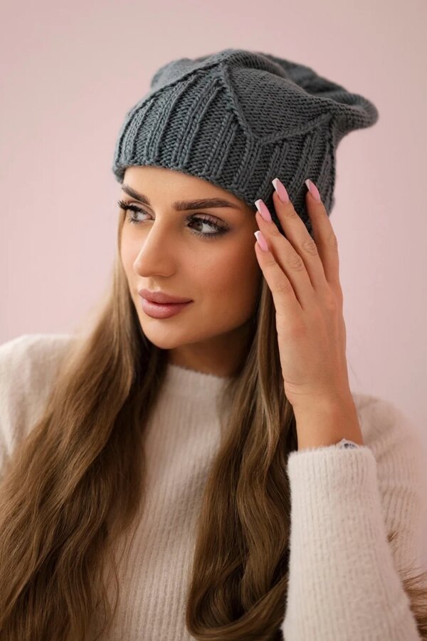 marka niezdefiniowana Women's cap Liliana K375 dark gray