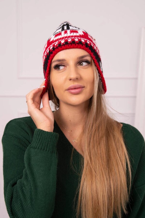 marka niezdefiniowana Women's cap Maryla K406 red+white+black