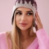 marka niezdefiniowana Women's cap Nikol K405 white+dark purple+beige