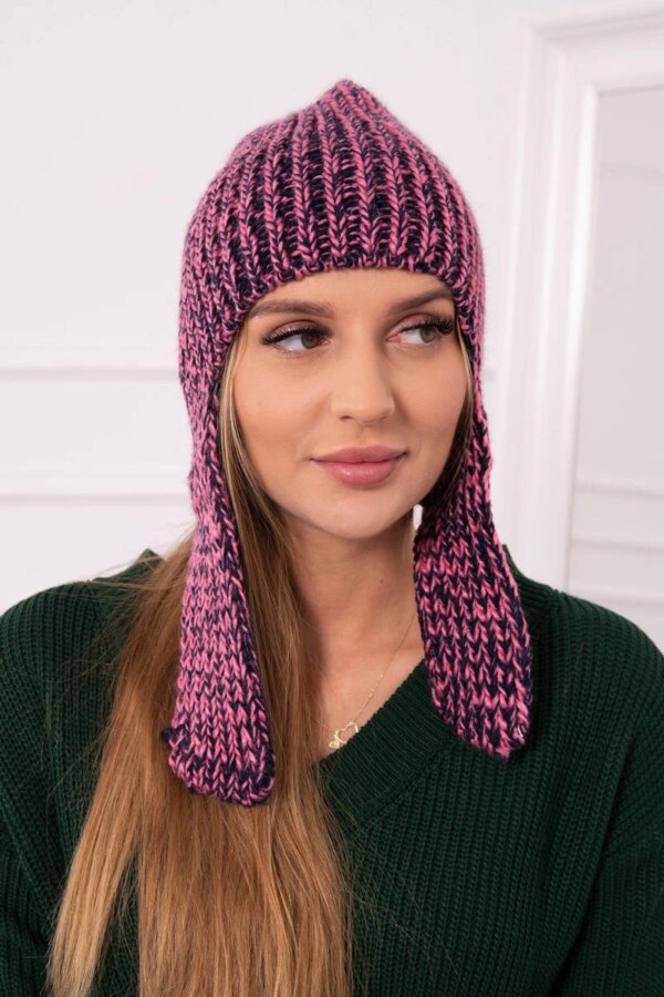 marka niezdefiniowana Women's long eared cap Jana K314 purple+navy blue