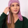 marka niezdefiniowana Women's long eared cap Jana K314 purple+white