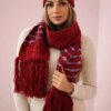 marka niezdefiniowana Women's set with a shawl Anika K304 red