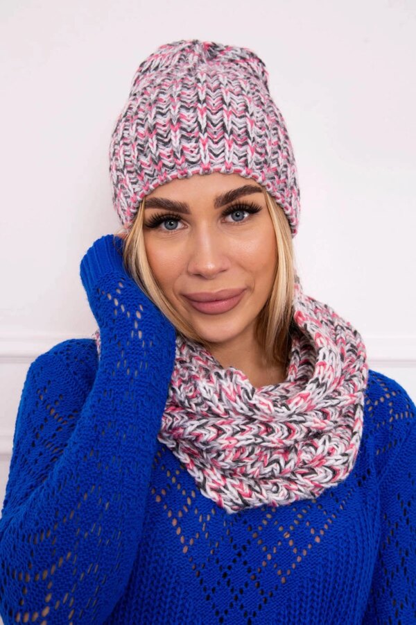 marka niezdefiniowana Women's set with fleece Merry K202 pink + gray