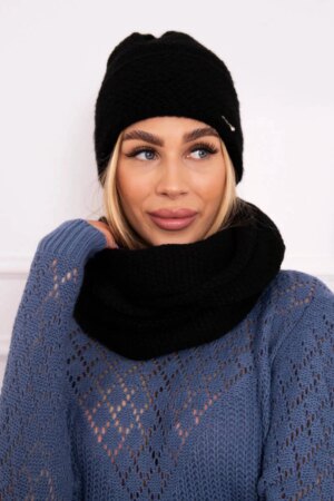 marka niezdefiniowana Women's set with mohair Pearl P101 black