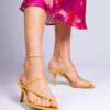marka niezdefiniowana Yellow elegant heeled slides Kapilon