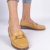 marka niezdefiniowana Yellow loafers with a wedge made of eco-leather Kappi
