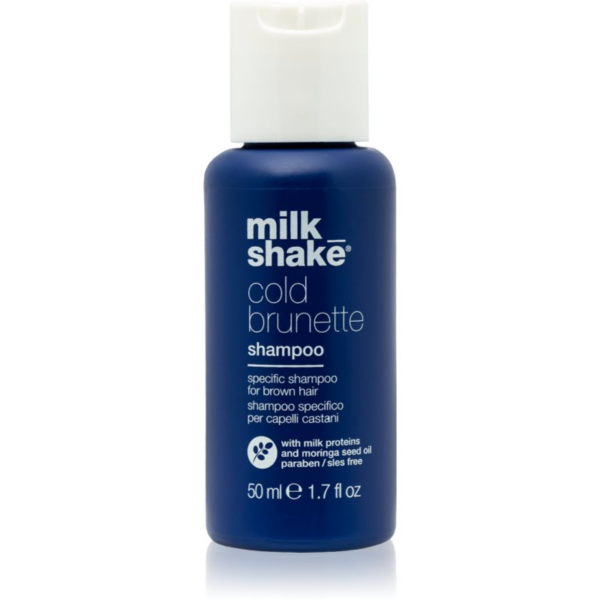 milk_shake Cold Brunette Shampoo sampon a sárga tónusok neutralizálására a barna árnyalatú hajra 50 ml-Ár