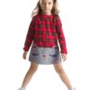 mshb&g Red Plaid Kitten Girl's Dress