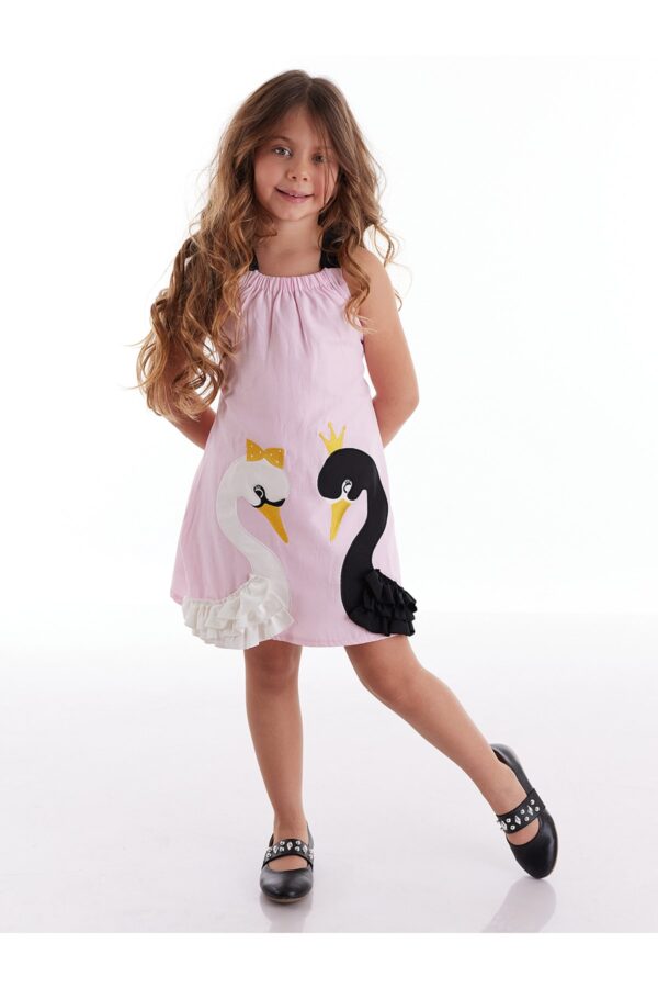mshb&g Swan Girl's Woven Pink Strappy Summer Dress