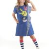 mshb&g Three Friends Woven Girl's Blue Summer Dress