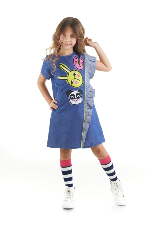 mshb&g Three Friends Woven Girl's Blue Summer Dress
