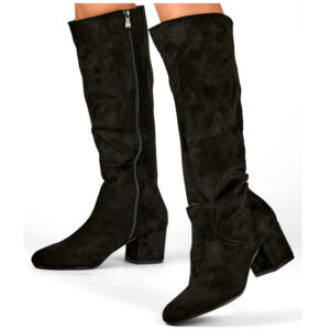 primohurt Black suede knee-high boots