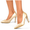 primohurt Women's gold pumps with a comfortable heel