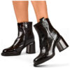 primohurt Women's patent leather high-heeled ankle boots