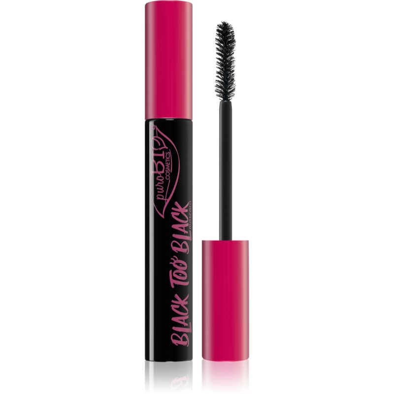 puroBIO Cosmetics Black too Black dúsító és ápoló szempillaspirál 9