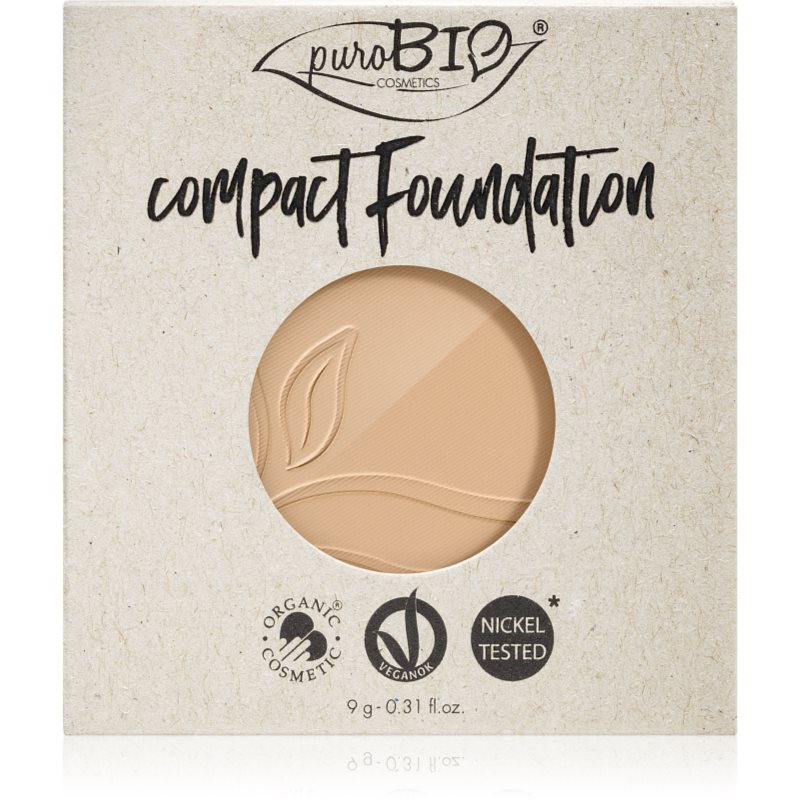 puroBIO Cosmetics Compact Foundation kompakt púderes alapozó utántöltő SPF 10 árnyalat 02 9 g-Ár