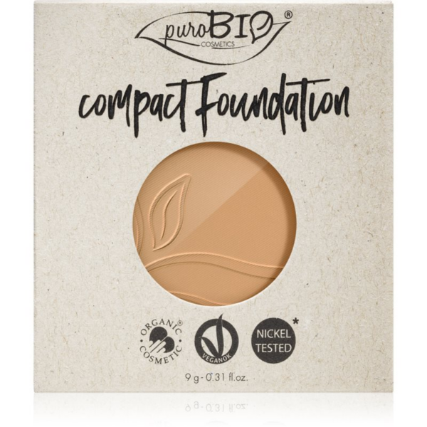 puroBIO Cosmetics Compact Foundation kompakt púderes alapozó utántöltő SPF 10 árnyalat 03 9 g-Ár