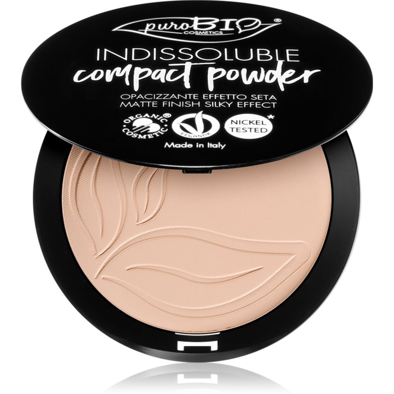 puroBIO Cosmetics Indissouble kompakt púder matt hatással árnyalat 01 9 g