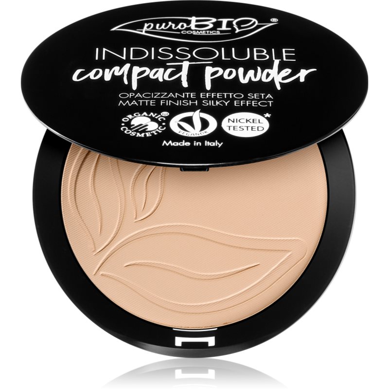 puroBIO Cosmetics Indissouble kompakt púder matt hatással árnyalat 02 9 g