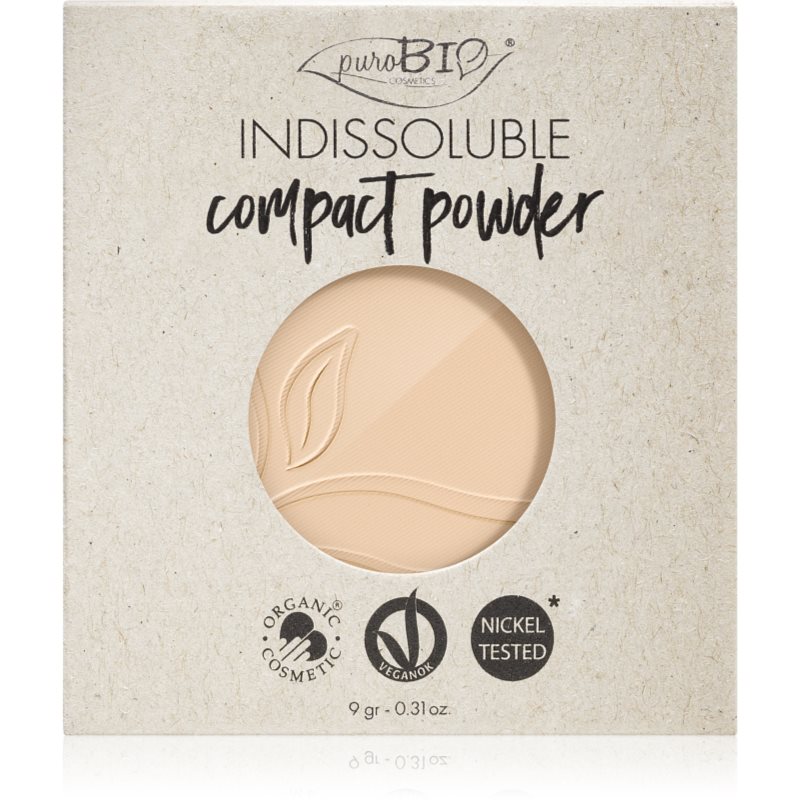puroBIO Cosmetics Indissouble kompakt púder utántöltő árnyalat T01 9 g