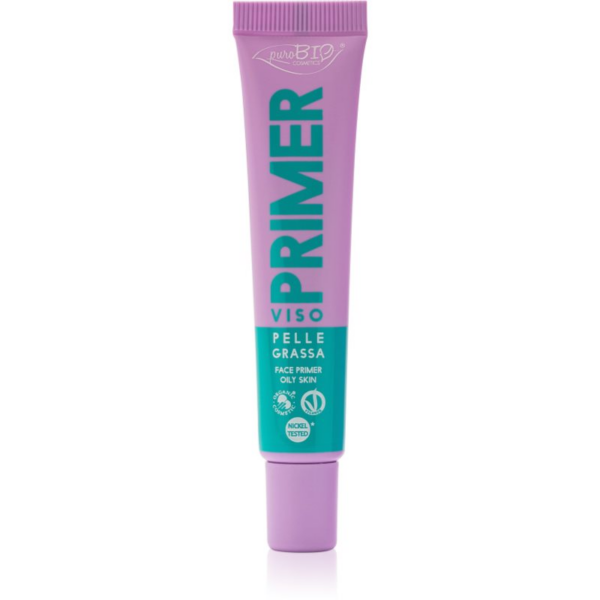 puroBIO Cosmetics Primer sminkalap a make-up alá zsíros bőrre 15 ml