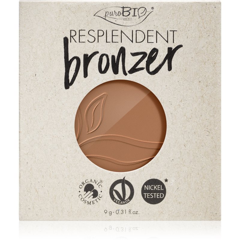 puroBIO Cosmetics Resplendent bronzosító utántöltő árnyalat 01 Pale Brown 9 g