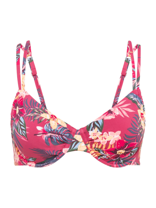 s.Oliver Bikini felső 'Larika'  bézs / sötétzöld / narancs / fukszia-Hungary